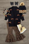 Black & Brown Bow Cardigan