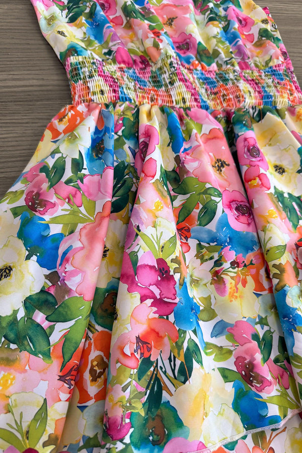 Mom & Me - Floral Watercolor Dress - Sparkle in Pink