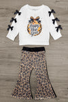 "Happy New Year" Sequin Leopard Flare Set