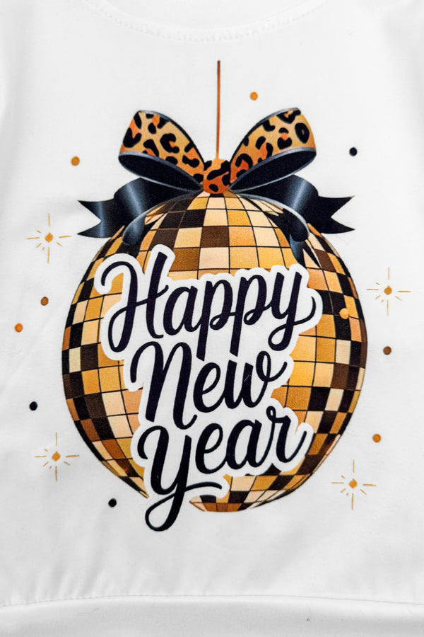 "Happy New Year" Sequin Leopard Flare Set