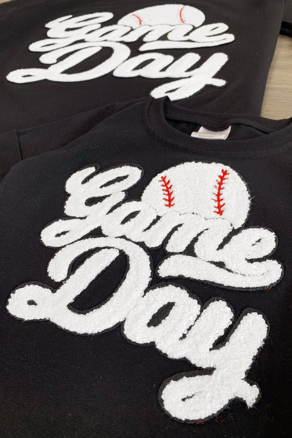 Mom & Me - "Game Day" Chenille Patch Top - Sparkle in Pink