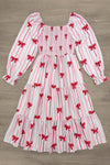 Mom & Me - Pink Bow Striped Dress