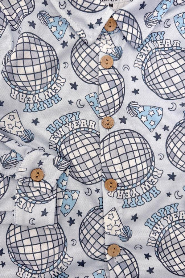 "Happy New Year" Button Down Top