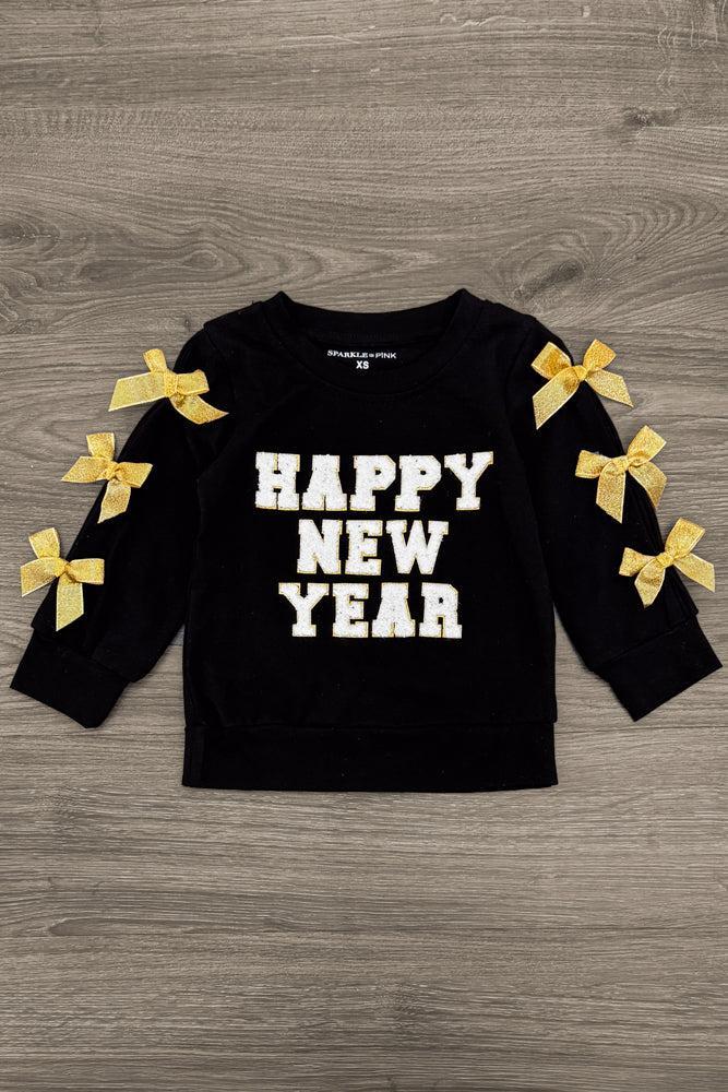 "Happy New Year" Gold Sequin Flare Set