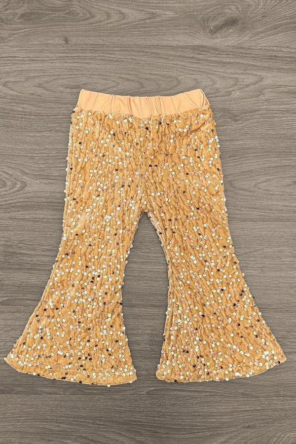 "Happy New Year" Gold Sequin Flare Set