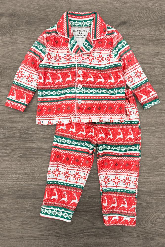 Red Nordic Family Pajama Set - AND PET BANDANA!