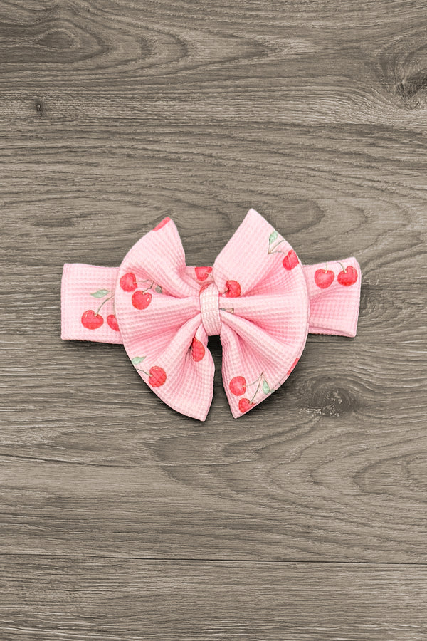 Mom & Me - Pink Cherry Waffle Knit Pajamas