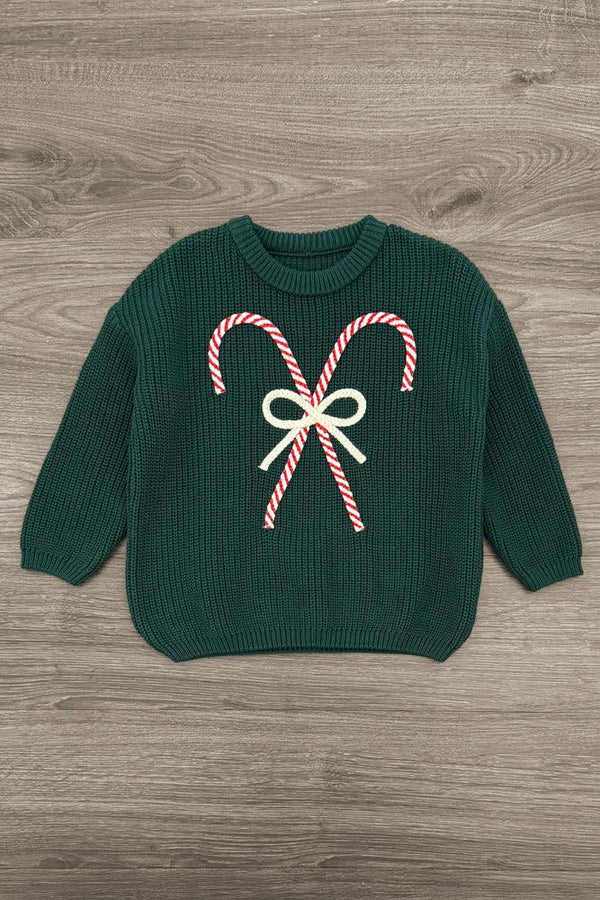 Candy Cane Knit Sweater Denim Flare Set