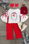 Red Cable Knit Santa Pant Set
