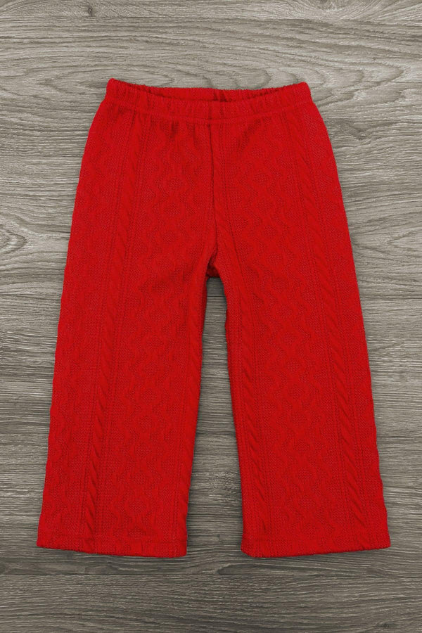 Red Cable Knit Santa Pant Set