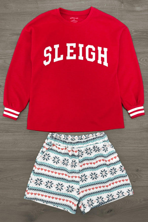 Mom & Me - "Sleigh" Waffle Knit Pajama Set