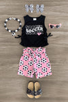 "Soccer" Black & Pink Short Set - Sparkle in Pink