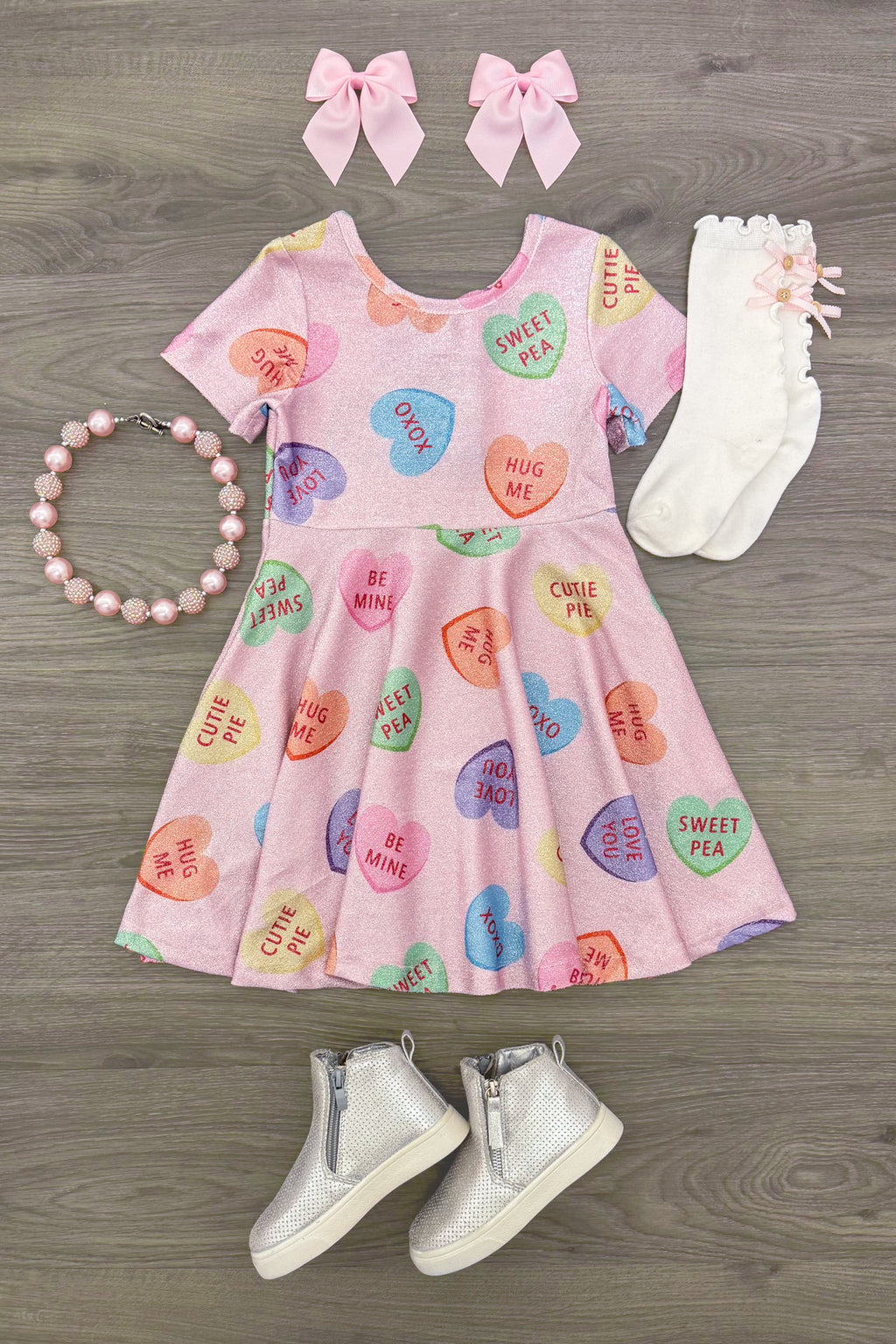 Pink Glitter Candy Hearts Dress