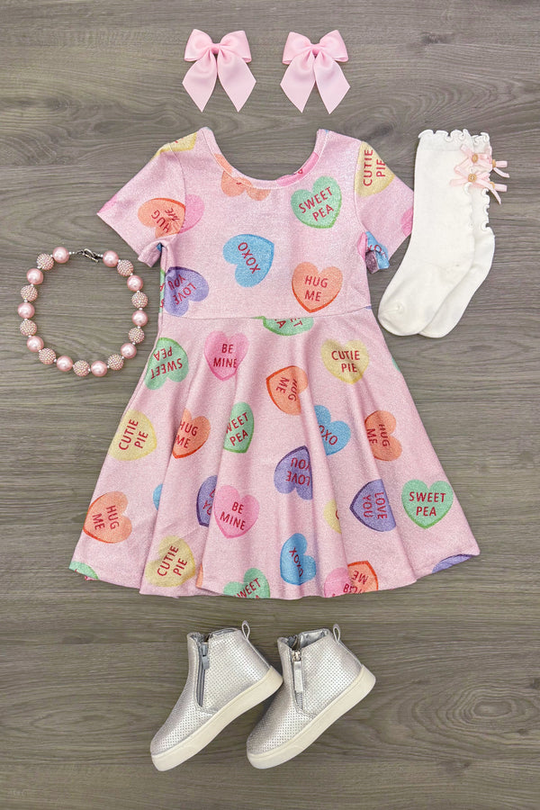 Pink Glitter Candy Hearts Dress