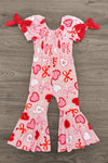 Pink Hearts & Bows Bell Bottom Jumpsuit