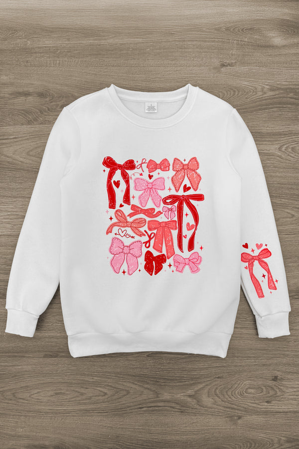 Mom & Me - Pink & Red Bow Sweatshirt