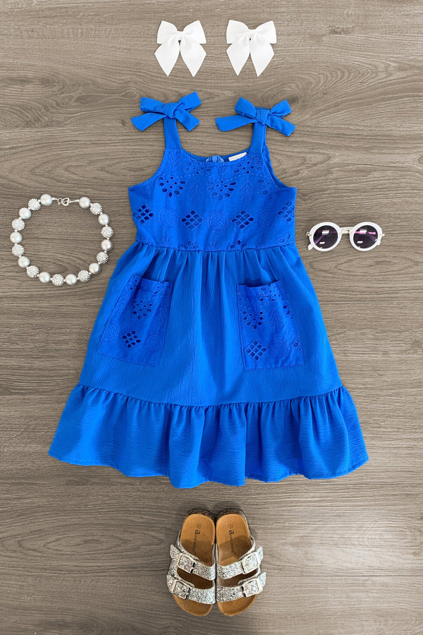 Eyelet Tank Dress - Sparkle in Pink