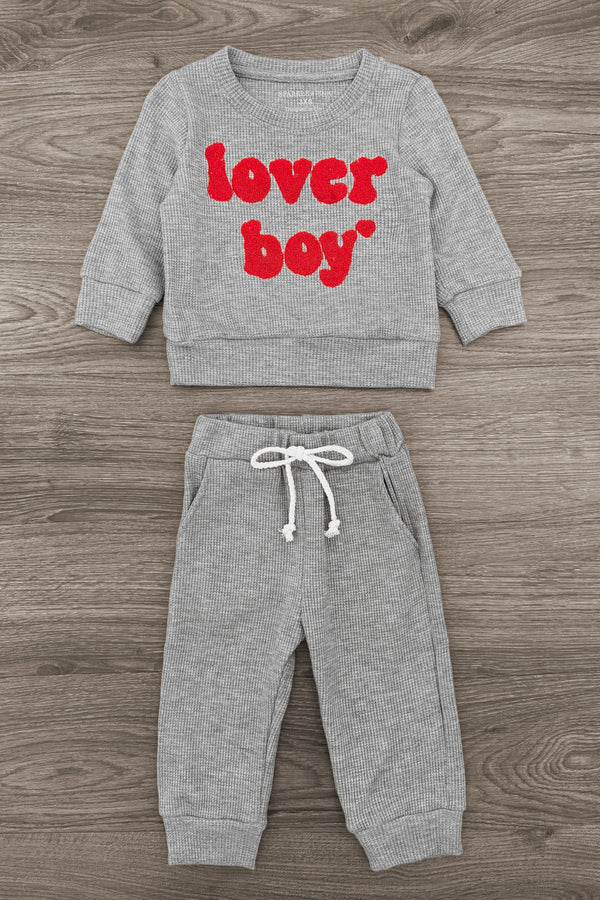 "Lover Boy" Waffle Knit Lounge Set