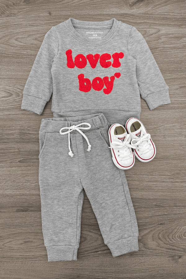 "Lover Boy" Waffle Knit Lounge Set