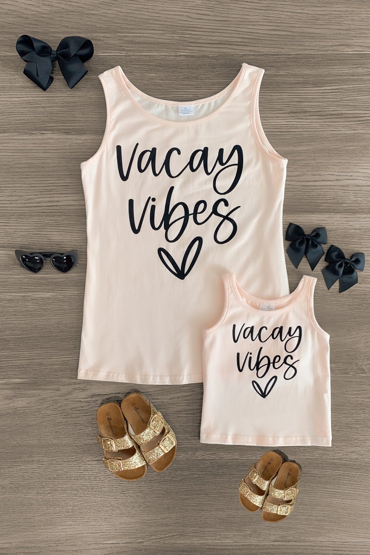 Mom & Me - "Vacay Vibes" Tank Top - Sparkle in Pink