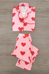 Mom & Me - Pink Heart Waffle Knit Pajamas