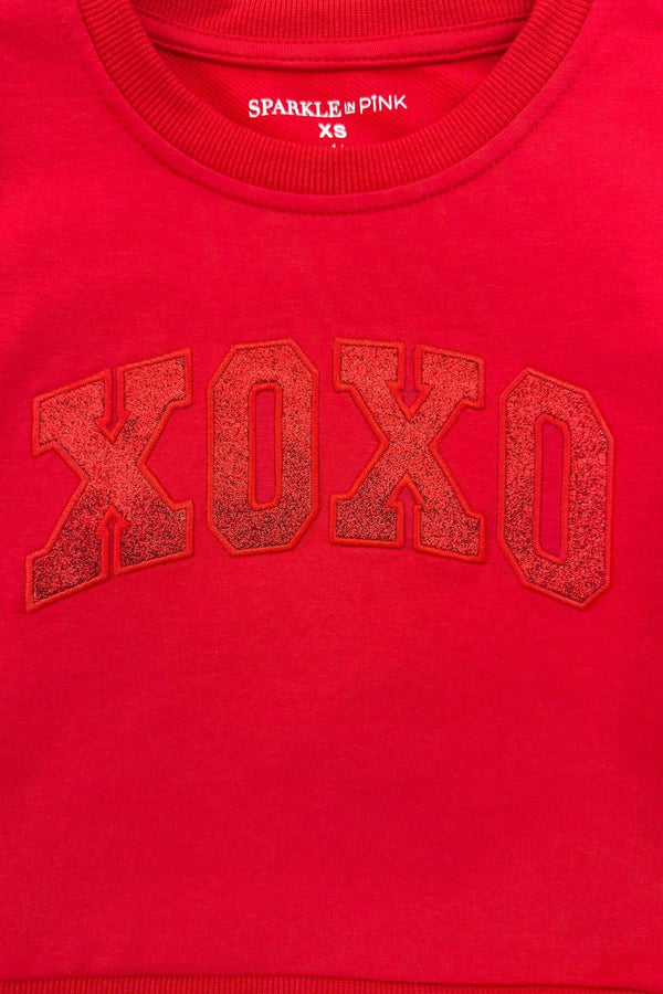 "XOXO" Heart Denim Pant Set