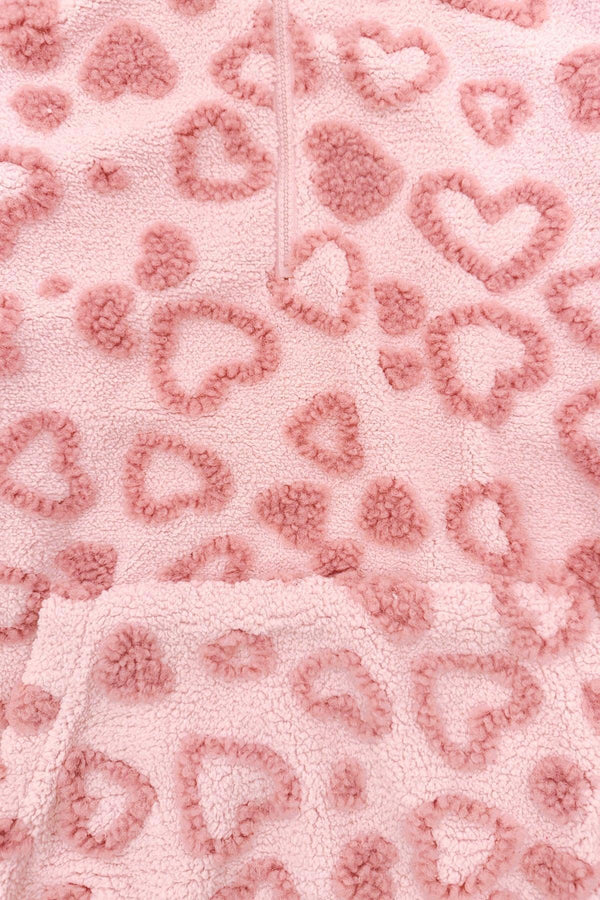 Mom & Me - Pink Heart Sherpa Pullover