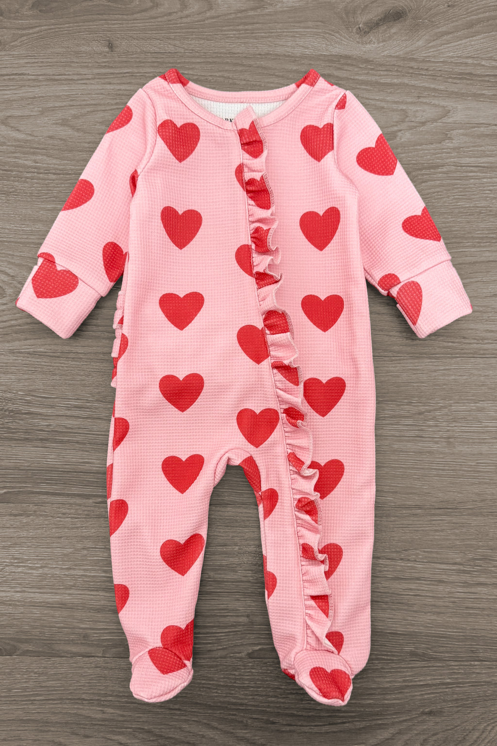 Mom & Me - Pink Heart Waffle Knit Pajamas