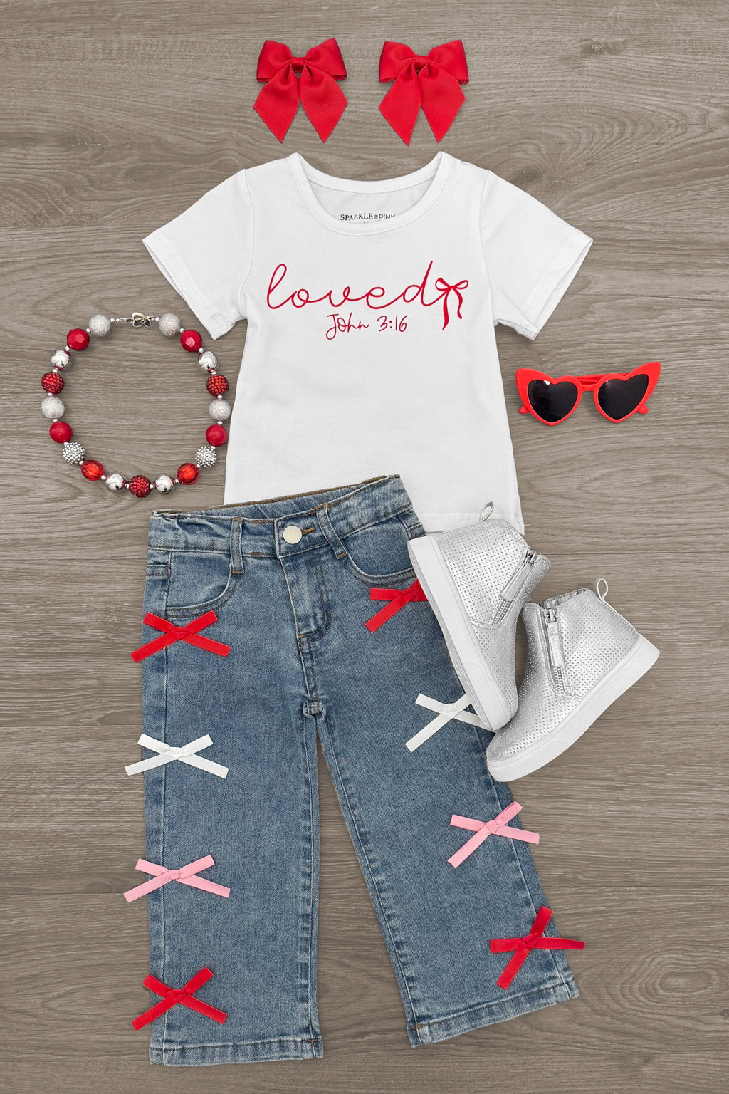 "Loved, John 3:16" Denim Pant Set