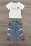 "Loved, John 3:16" Denim Pant Set