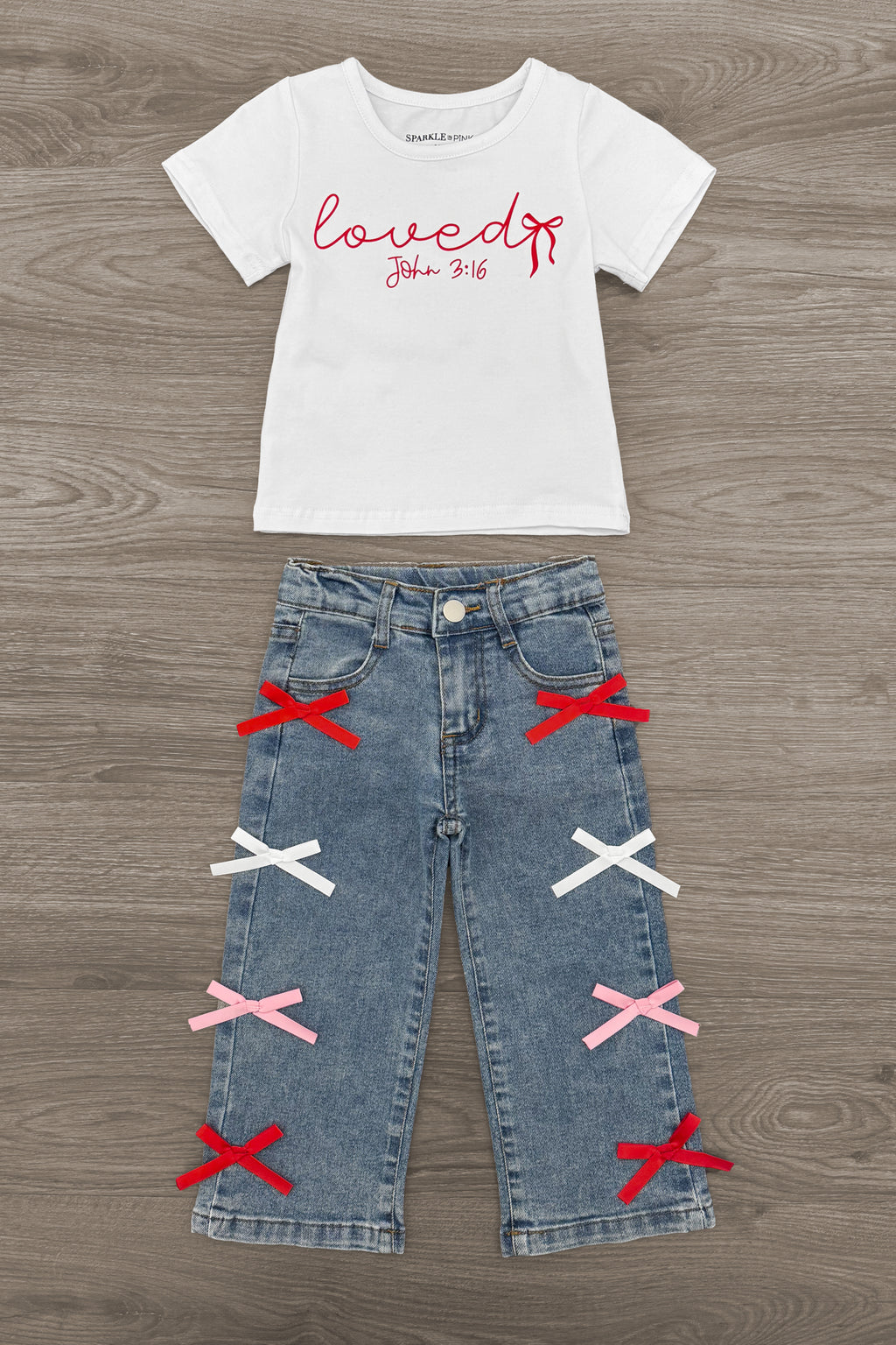 "Loved, John 3:16" Denim Pant Set