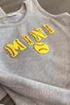 Mom & Me - "Mama & Mini" Gray Chenille Patch Top - Sparkle in Pink