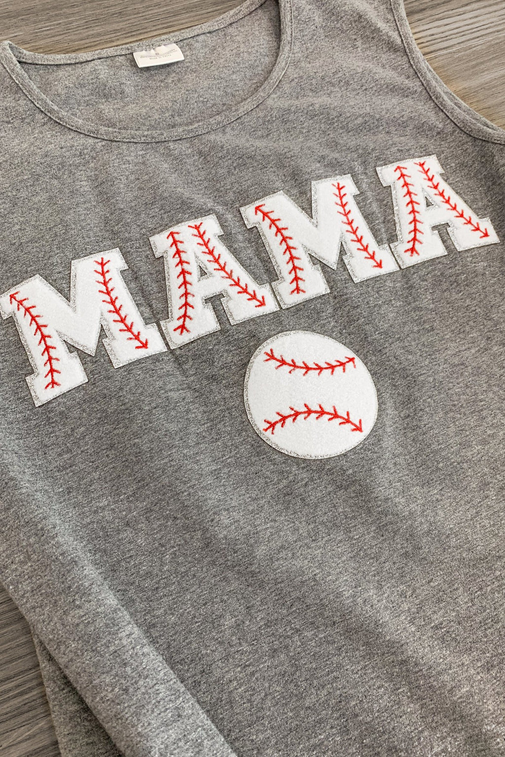 Mom & Me - "Mama & Mini" Gray Chenille Patch Top - Sparkle in Pink