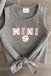 Mom & Me - "Mama & Mini" Gray Chenille Patch Top - Sparkle in Pink