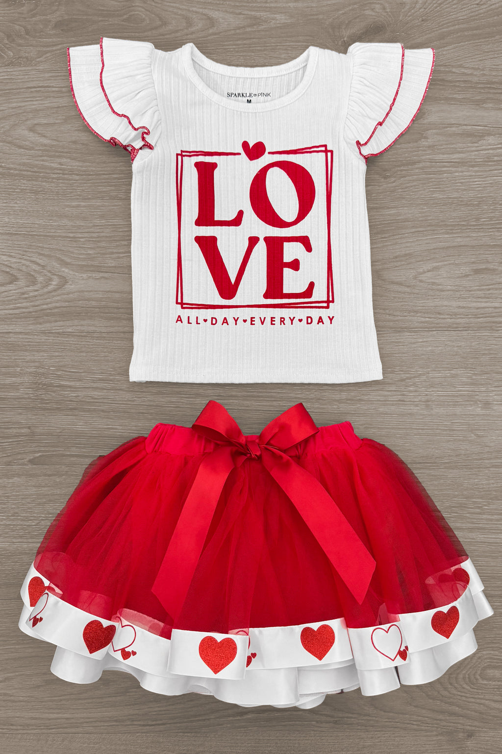 "Love, All Day Every Day" Tutu Skirt Set