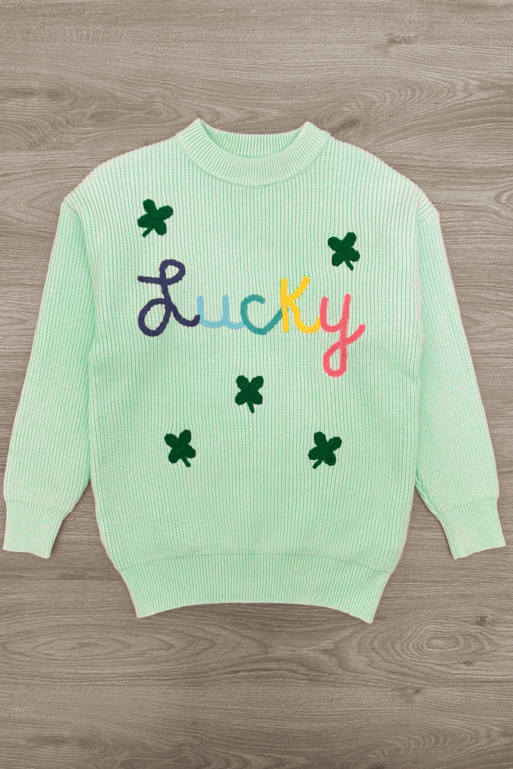 Mom & Me - "Lucky" Mint Knit Sweater