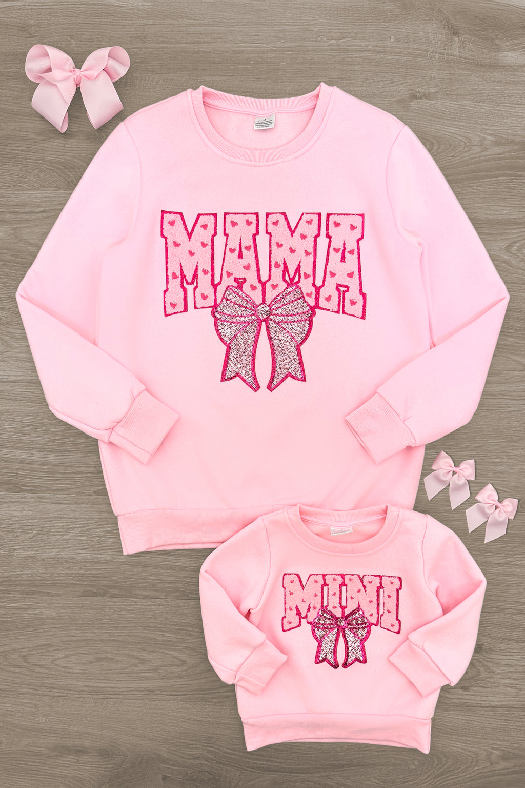 Mom & Me - "Mama & Mini" Pink Sweatshirt