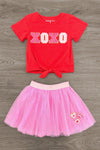 "XOXO" Glitter Tutu Skirt Set