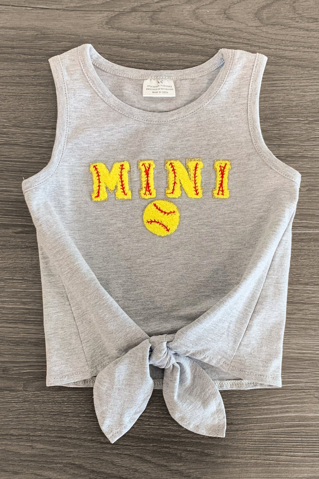 Mom & Me - "Mama & Mini" Gray Chenille Patch Top - Sparkle in Pink
