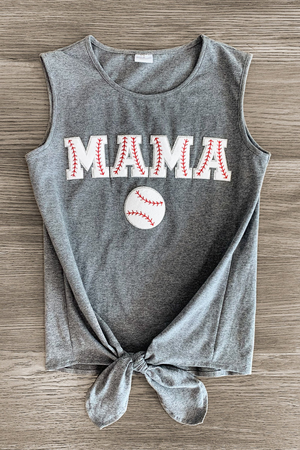 Mom & Me - "Mama & Mini" Gray Chenille Patch Top - Sparkle in Pink