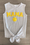 Mom & Me - "Mama & Mini" Gray Chenille Patch Top - Sparkle in Pink