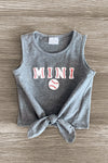Mom & Me - "Mama & Mini" Gray Chenille Patch Top - Sparkle in Pink