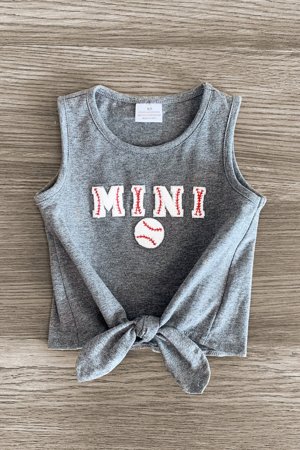 Mom & Me - "Mama & Mini" Gray Chenille Patch Top - Sparkle in Pink
