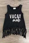 Mom & Me - "Vacay Mode" Black Tank Top - Sparkle in Pink
