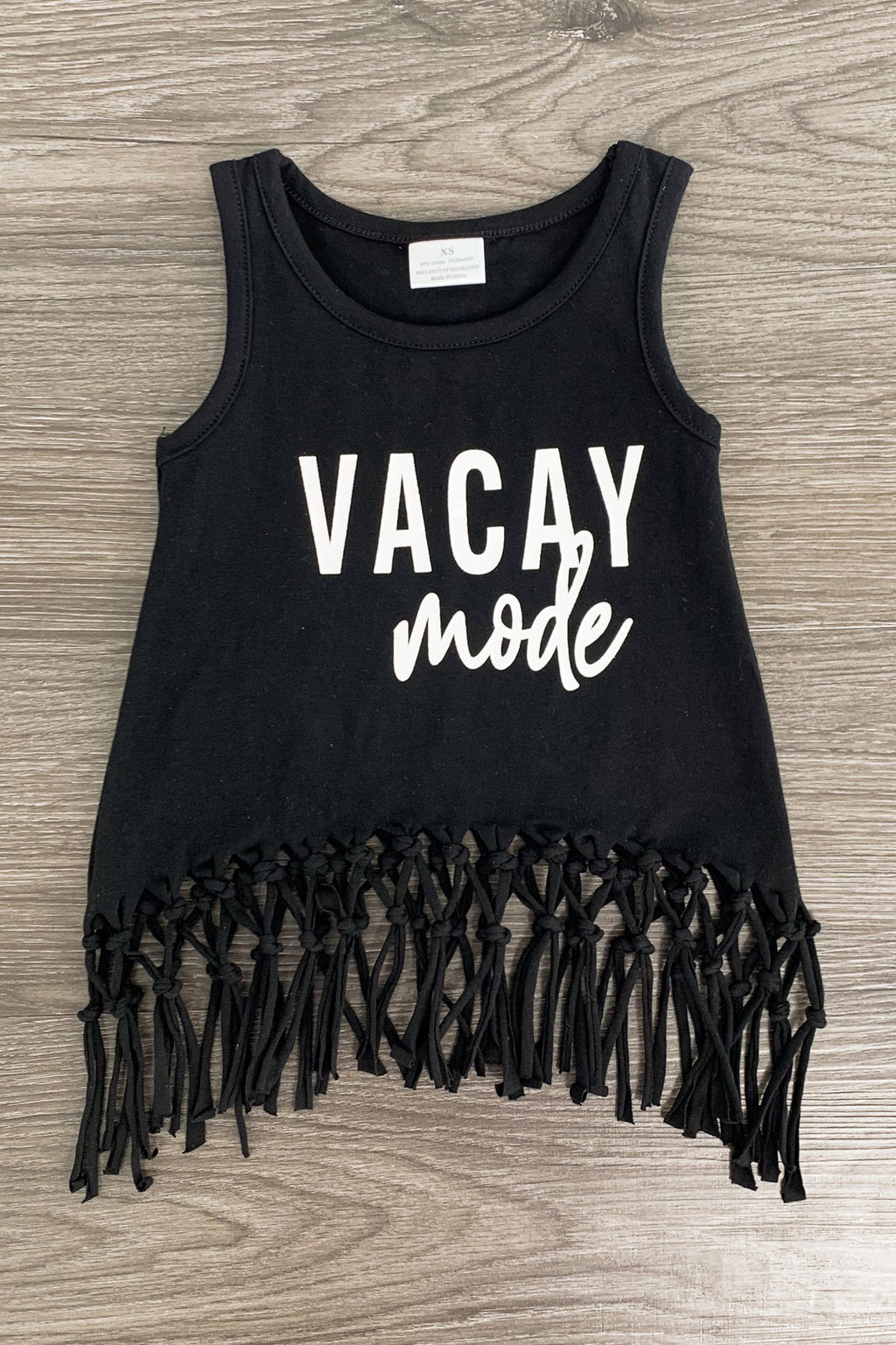 Mom & Me - "Vacay Mode" Black Tank Top - Sparkle in Pink