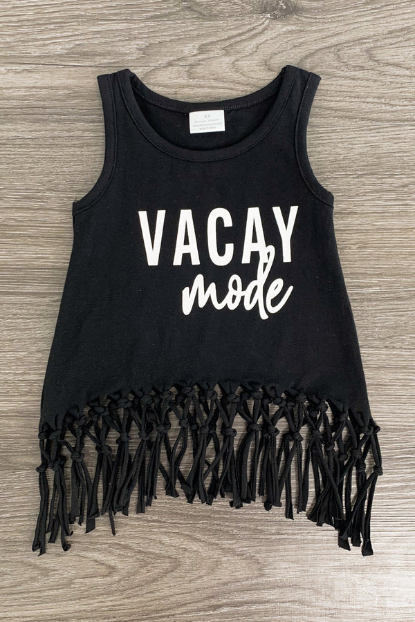 Mom & Me - "Vacay Mode" Black Tank Top - Sparkle in Pink