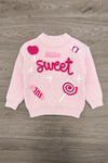 "Sweet" Knit Sweater Pink Bell Bottom Set