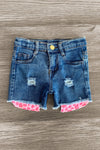 "On My Moms Last Nerve" Denim Short Set - Sparkle in Pink