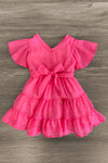 Mom & Me - Hot Pink Swiss Dot Dress - Sparkle in Pink