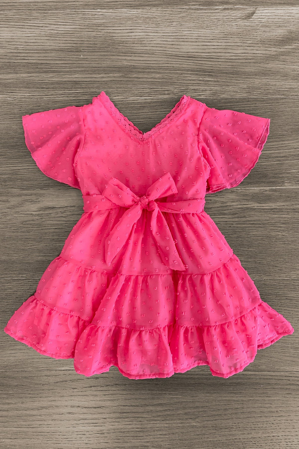 Mom & Me - Hot Pink Swiss Dot Dress - Sparkle in Pink